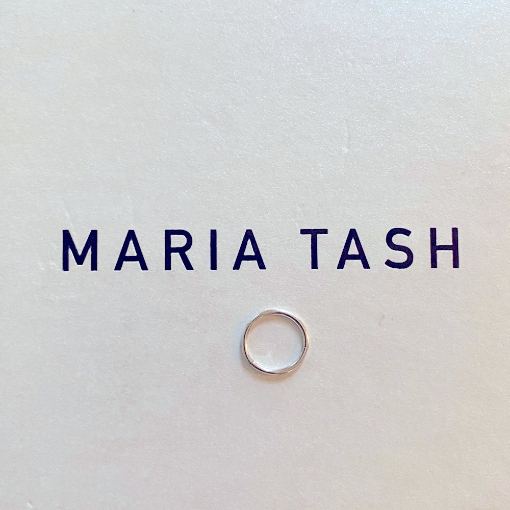 9.5 mm Maria Tash 14k white gold clicker ring.